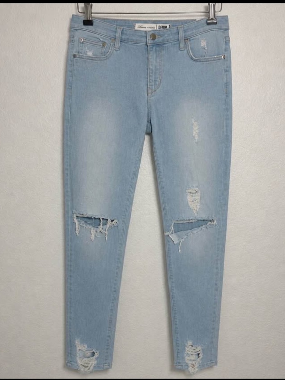 Lovers + Friends Light Blue Distressed Skinny Jeans